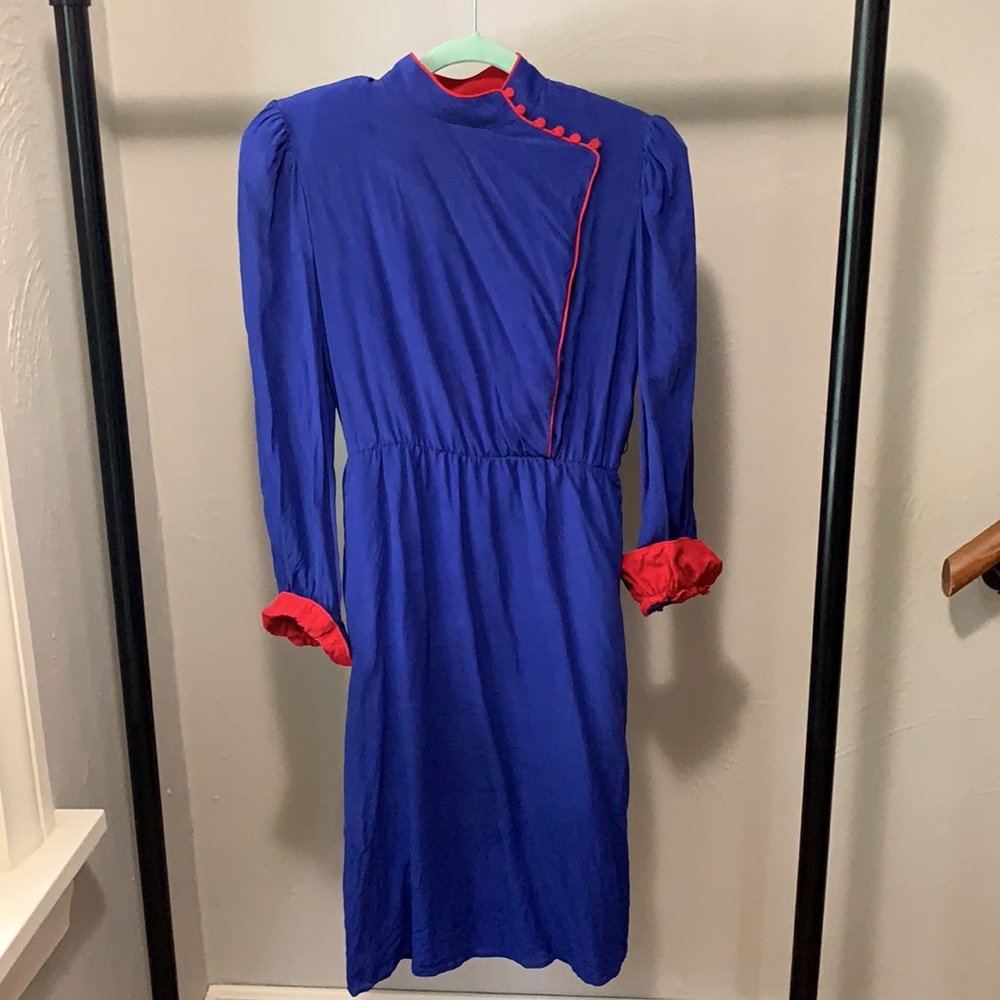 Vintage Cassis 100% Silk Dress
